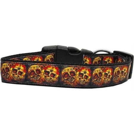 UNCONDITIONAL LOVE Skull Crossed Lovers Nylon Dog Collars Medium UN805171